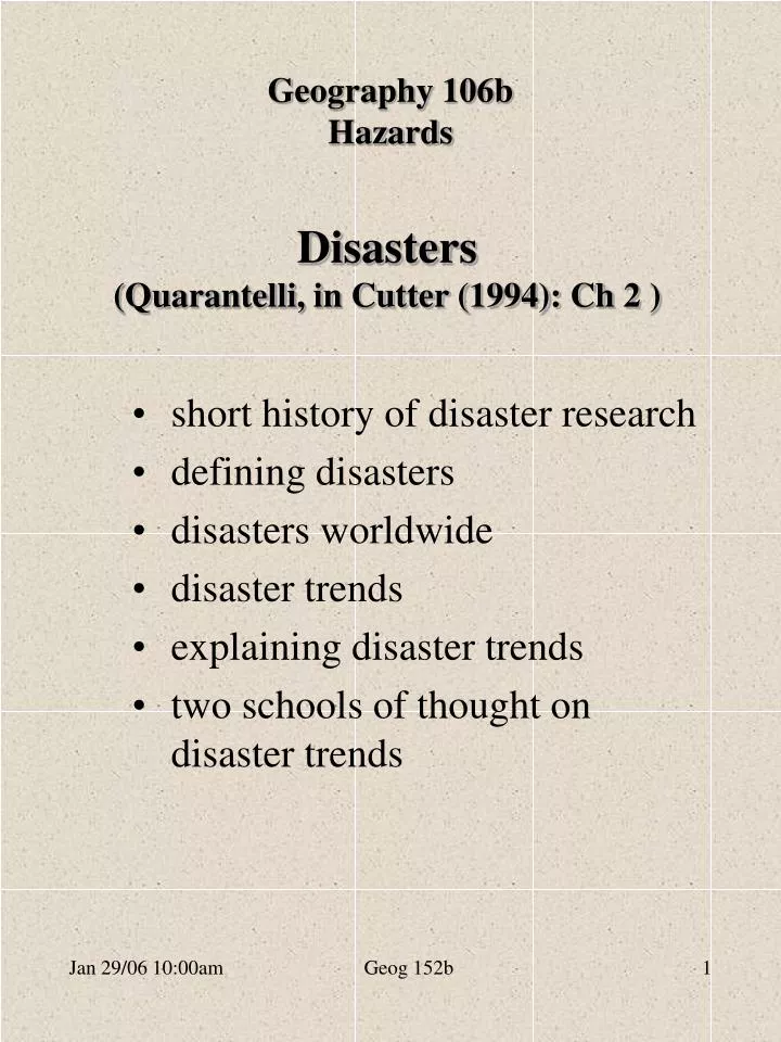 disasters quarantelli in cutter 1994 ch 2