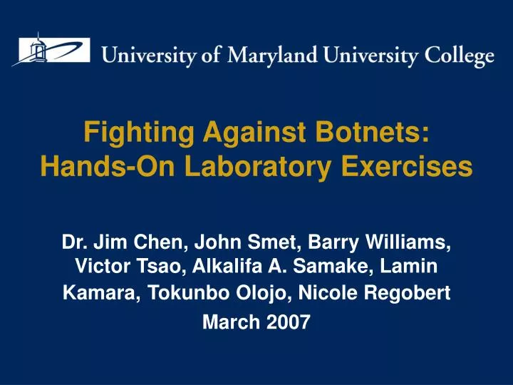 fighting against botnets hands on laboratory exercises