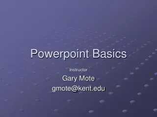Powerpoint Basics
