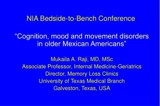 NIA Bedside-to-Bench Conference