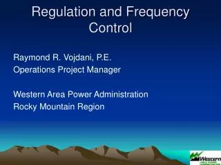 Regulation and Frequency Control