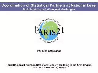 Coordination of Statistical Partners at National Level Stakeholders, definition, and challenges