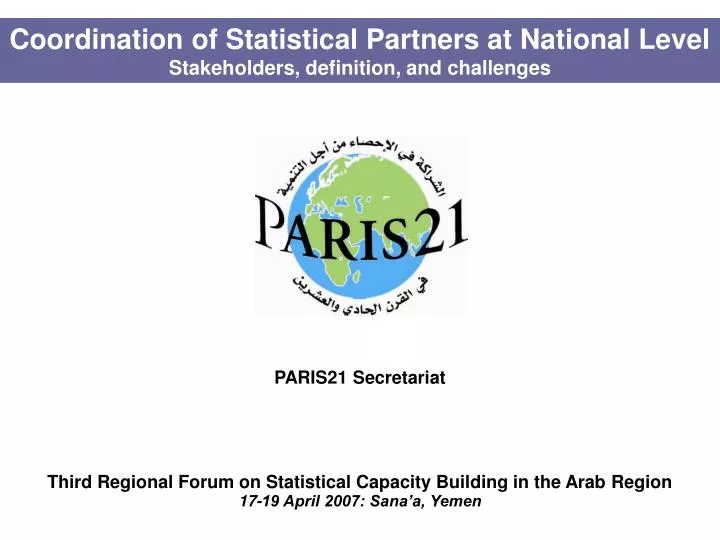 coordination of statistical partners at national level stakeholders definition and challenges