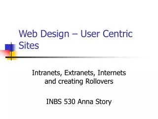 Web Design – User Centric Sites