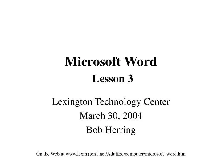 microsoft word lesson 3