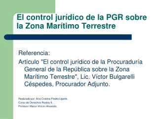 el control jur dico de la pgr sobre la zona mar timo terrestre