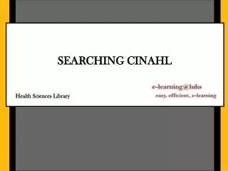 SEARCHING CINAHL