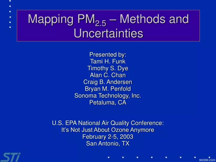 mapping pm 2 5 methods and uncertainties