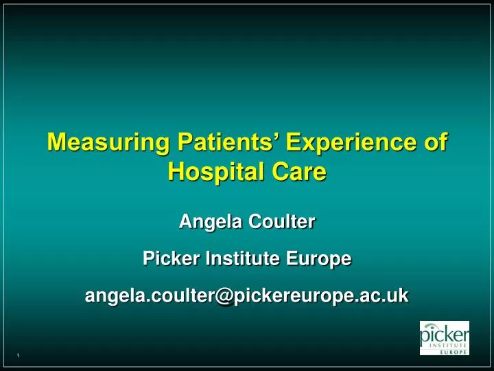 measuring patients experience of hospital care