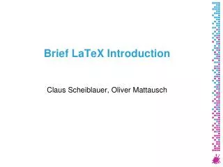 Brief LaTeX Introduction