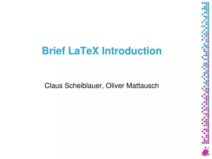 brief latex introduction