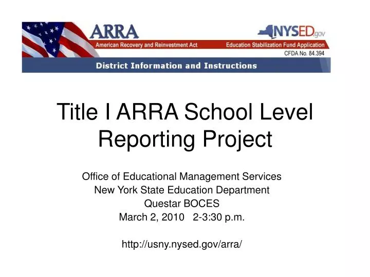 title i arra school level reporting project