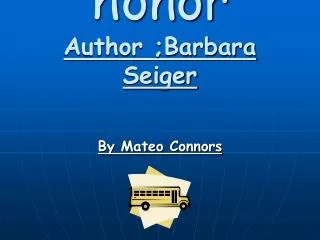 Matter of honor Author ;Barbara Seiger