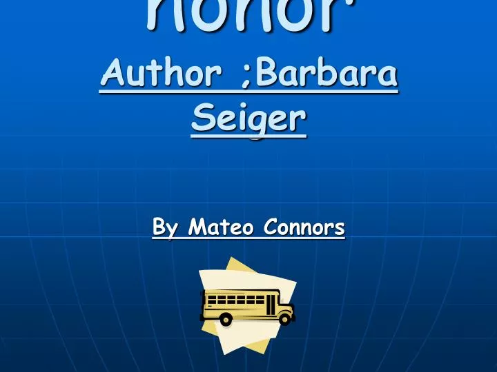matter of honor author barbara seiger