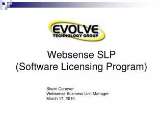 Websense SLP (Software Licensing Program)