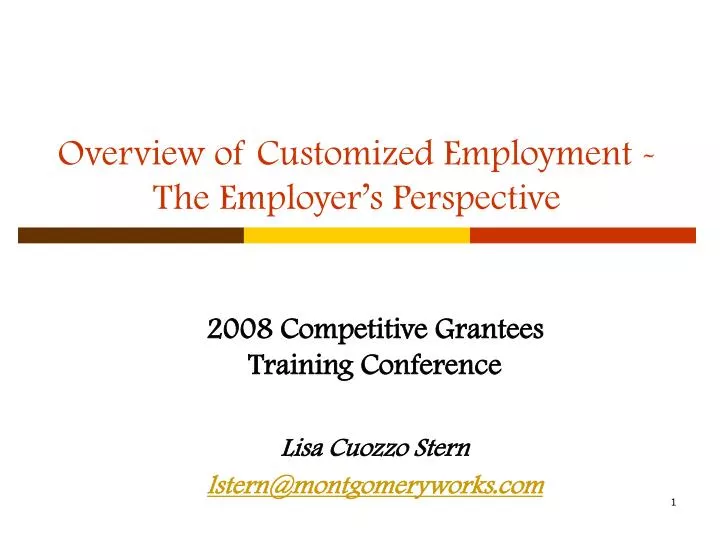 overview of customized employment the employer s perspective