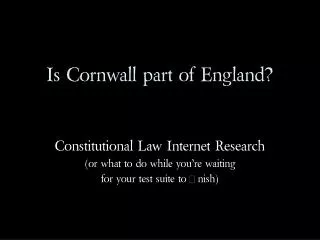 Is Cornwall part of England?