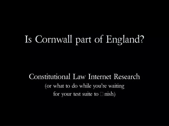 is cornwall part of england