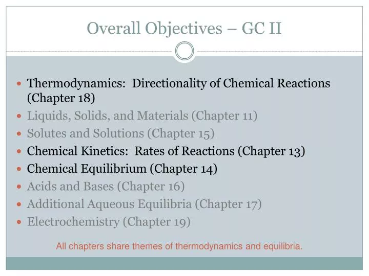 overall objectives gc ii