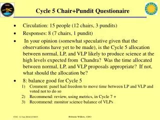 Cycle 5 Chair+Pundit Questionaire