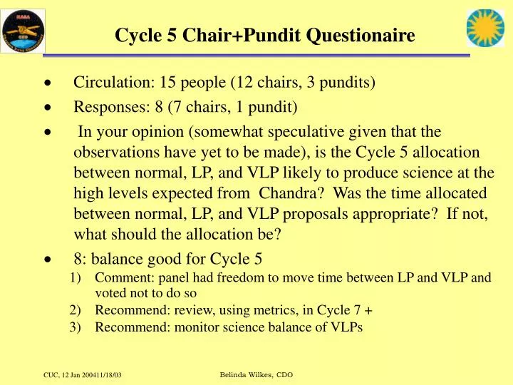 cycle 5 chair pundit questionaire