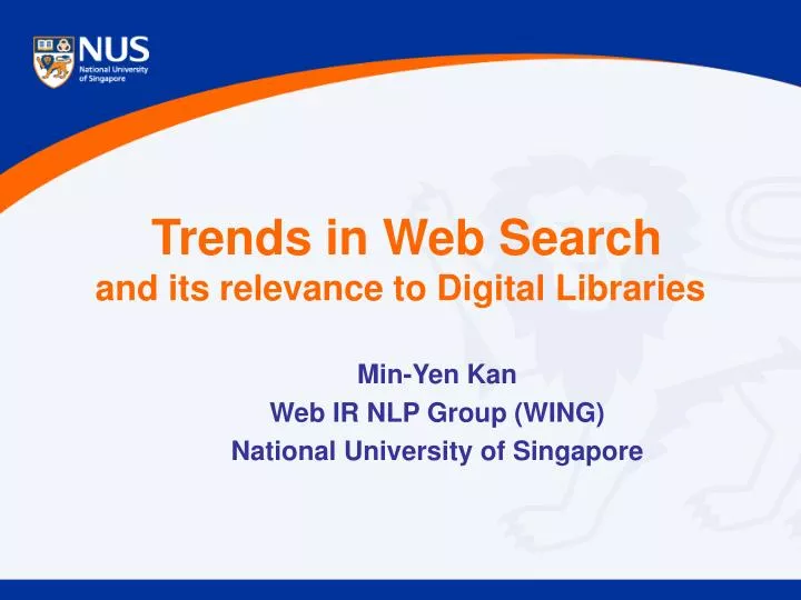 trends in web search and its relevance to digital libraries