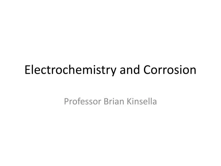 electrochemistry and corrosion
