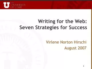 Writing for the Web: Seven Strategies for Success
