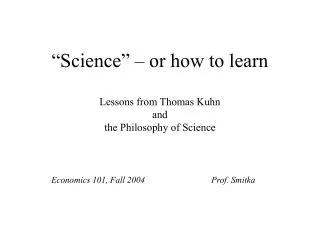“Science” – or how to learn