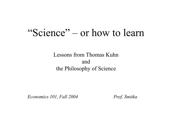 science or how to learn