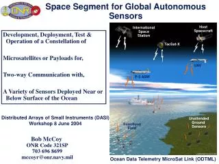 Space Segment for Global Autonomous Sensors