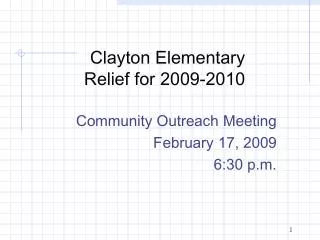 Clayton Elementary Relief for 2009-2010