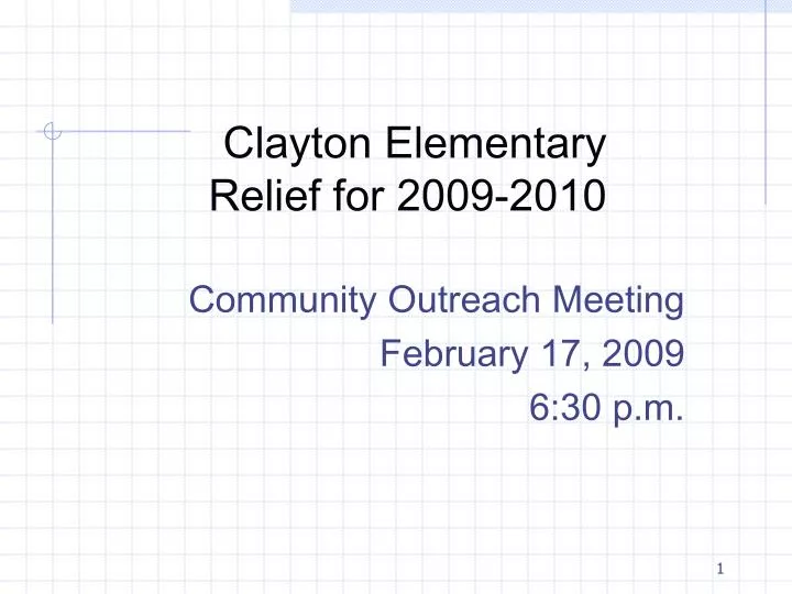 clayton elementary relief for 2009 2010