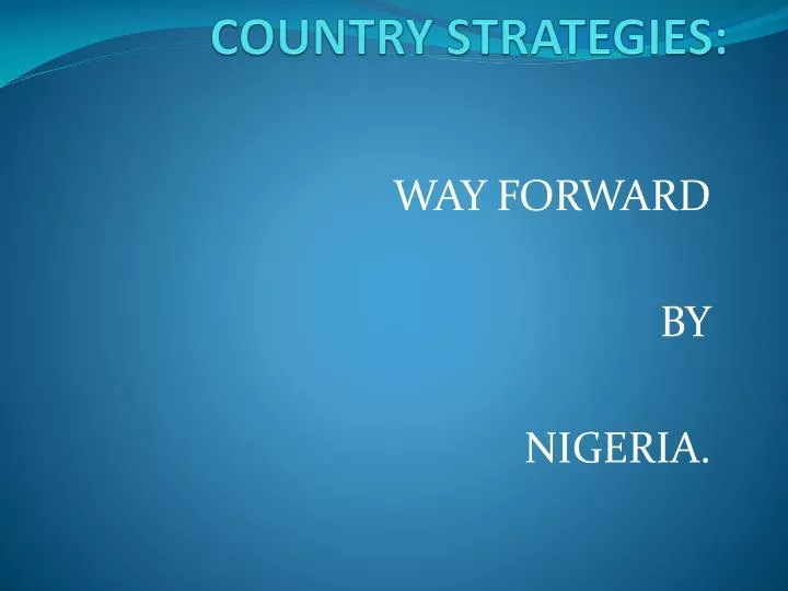 country strategies