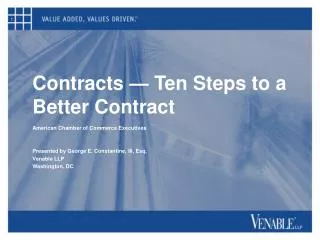 Contracts — Ten Steps to a Better Contract
