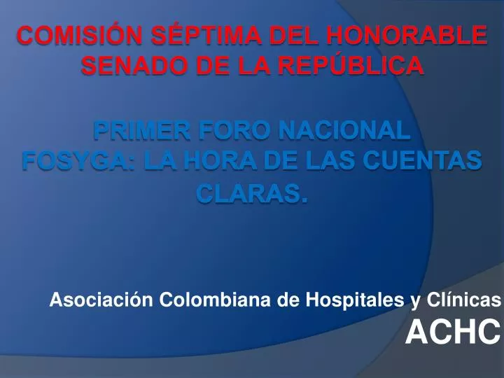 asociaci n colombiana de hospitales y cl nicas achc