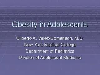 Obesity in Adolescents