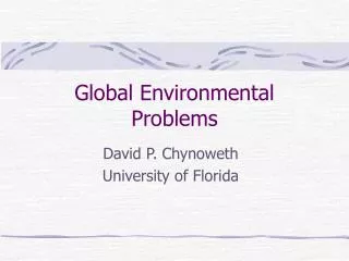 Global Environmental Problems