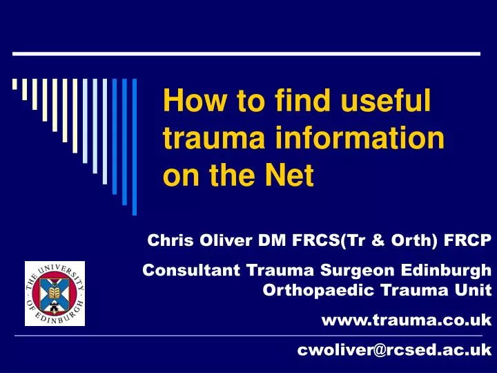 how to find useful trauma information on the net