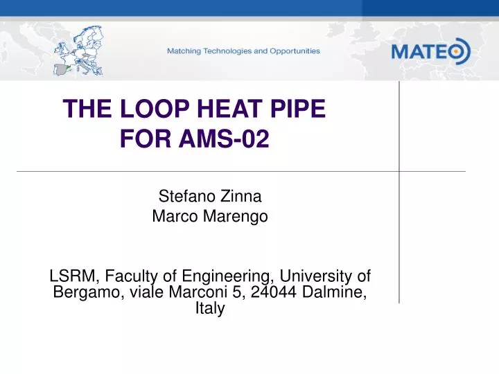 the loop heat pipe for ams 02
