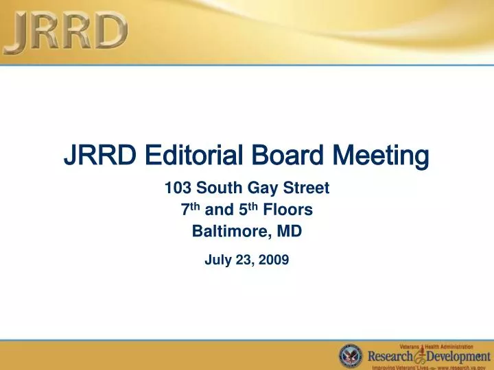 jrrd editorial board meeting