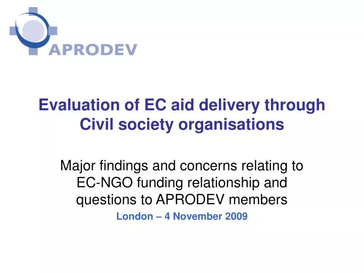 evaluation of ec aid delivery through civil society organisations