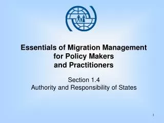 Essentials of Migration Management for Policy Makers and Practitioners