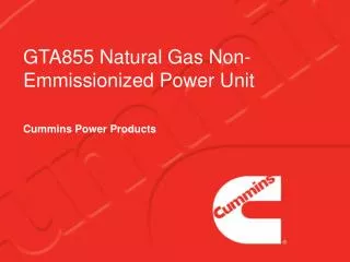 GTA855 Natural Gas Non-Emmissionized Power Unit