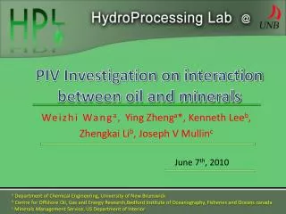 PIV Investigation on interaction between oil and minerals