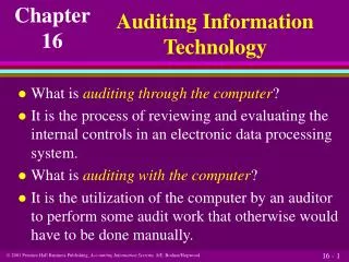 Auditing Information Technology