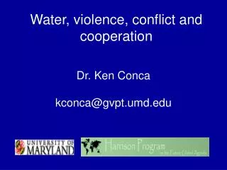 Water, violence, conflict and cooperation