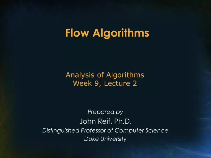 flow algorithms