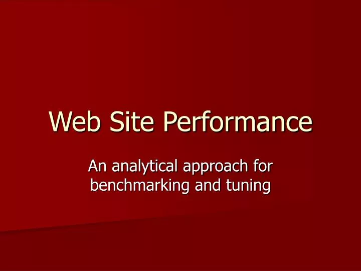 web site performance
