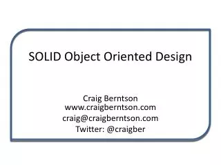 SOLID Object Oriented Design
